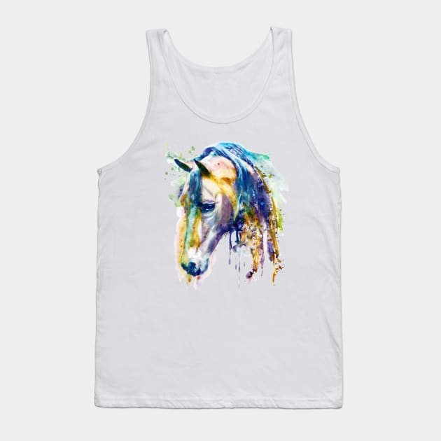 Horse Head watercolor Tank Top by Marian Voicu